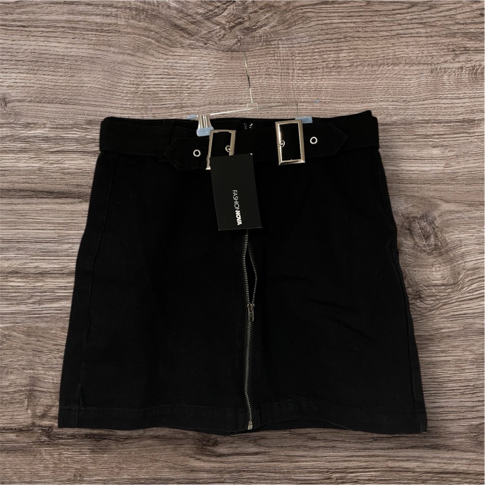 Fashion Nova Black denim Mini Skirt